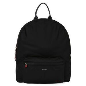 Logo Nylon Leather Black Backpack